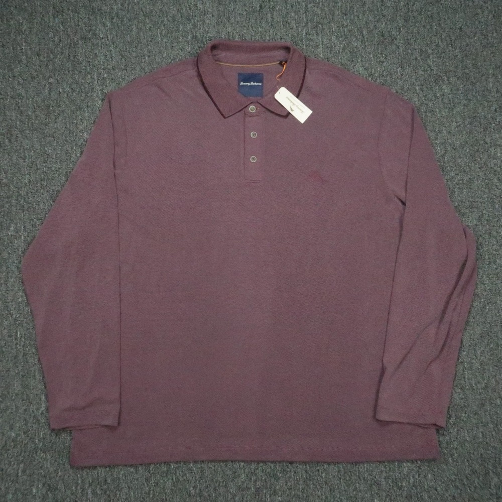 Tommy Bahama Shirt Men 3XL Purple‎ Pebble Short LS Long Sleeve Polo NWT